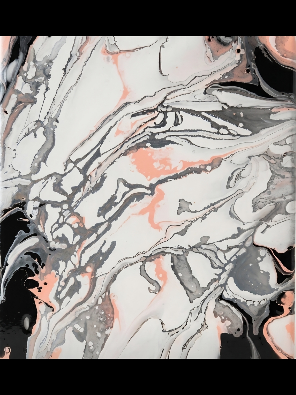 Abstract Marbled Wall Art in Peach, White & Gray. Ourpassionstudio.store
